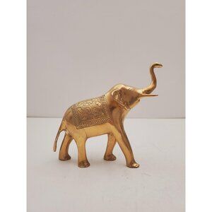 Handcrafted Solid Brass Elephant Figurine - Cute Home Decor Accent